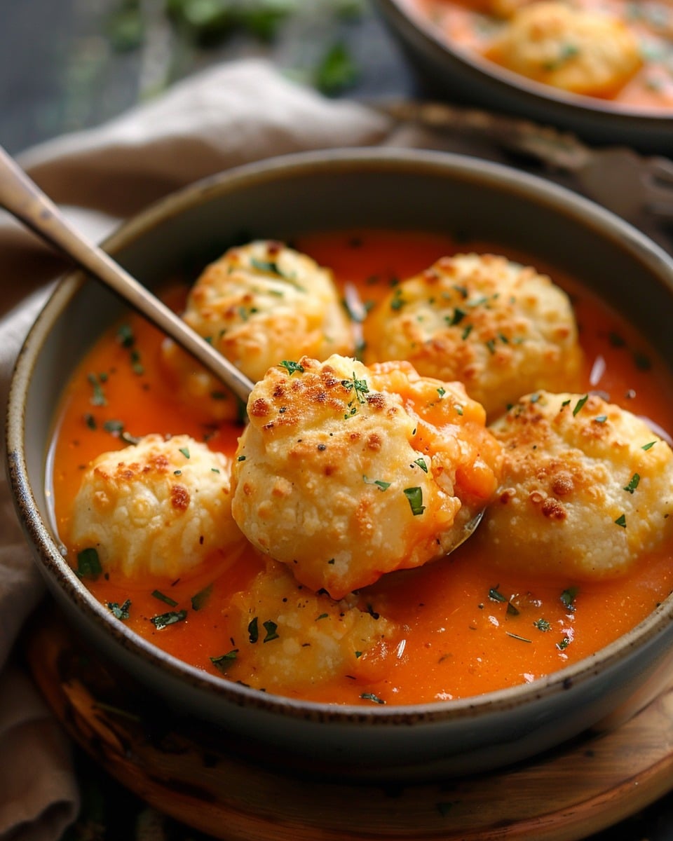 Tomato Soup with Cheddar Bay Dumplings