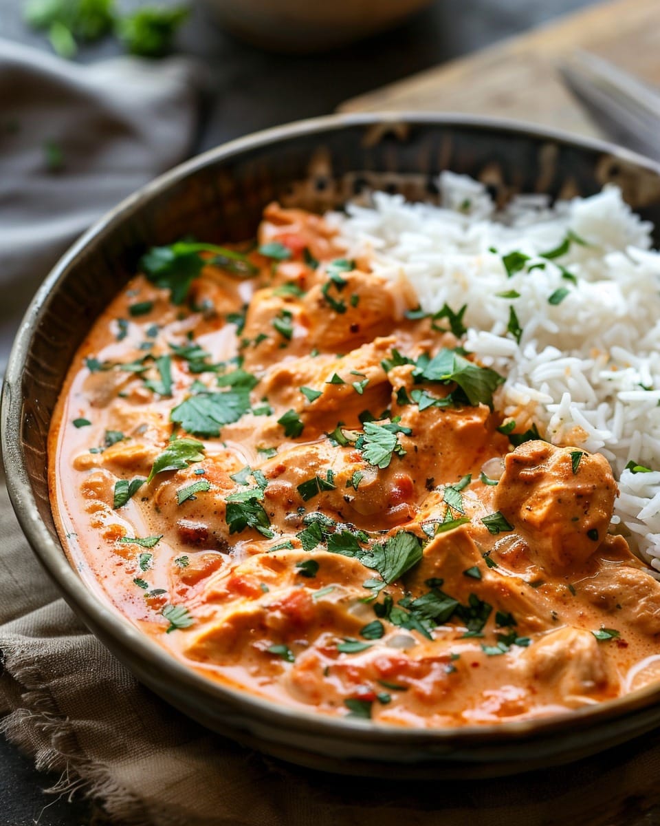 Creamy Paprika Chicken with Rice