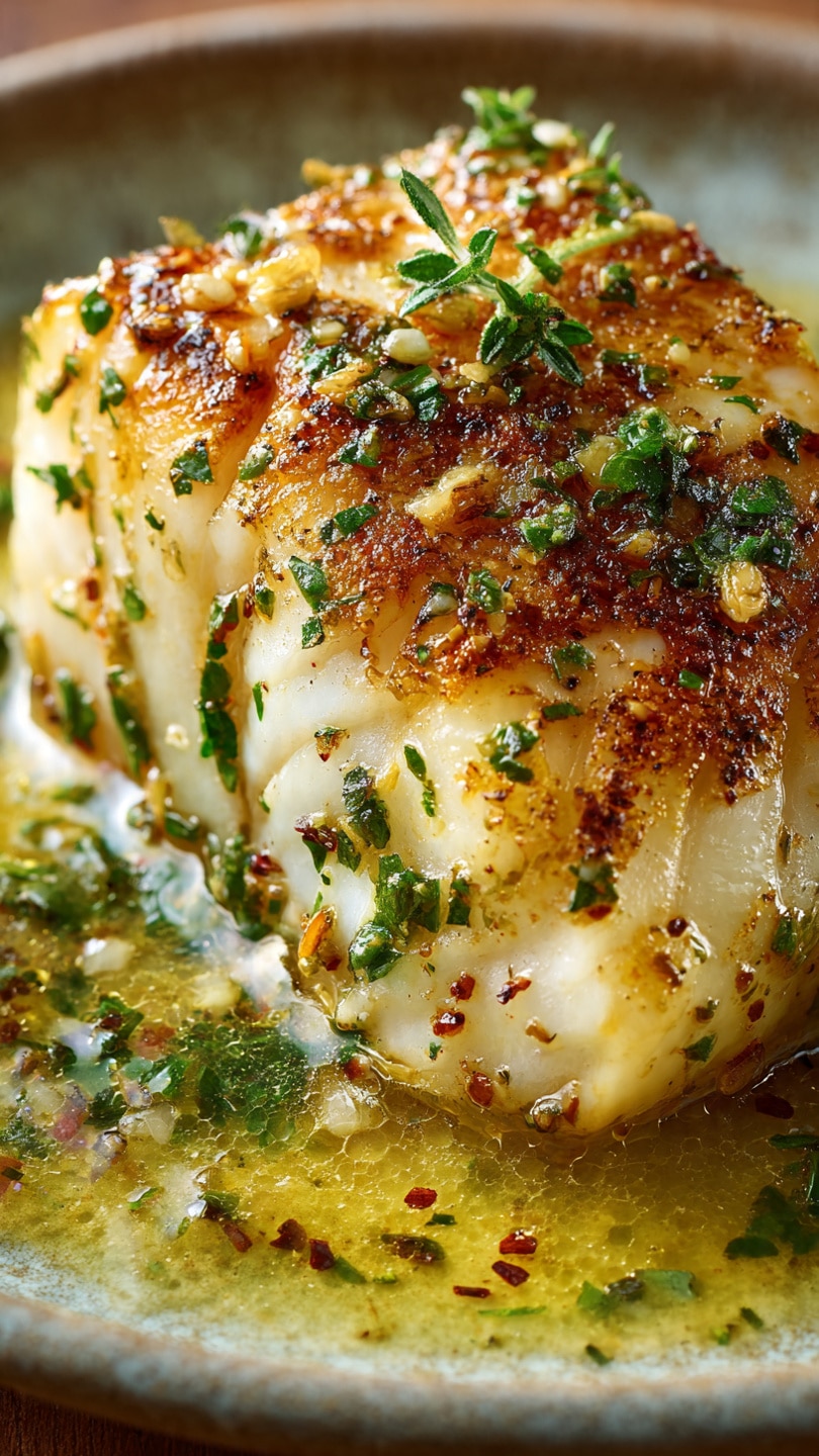 Baked Lemon-Garlic Cod with Butter Sauce