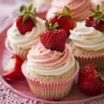 White Chocolate Strawberry Cupcakes