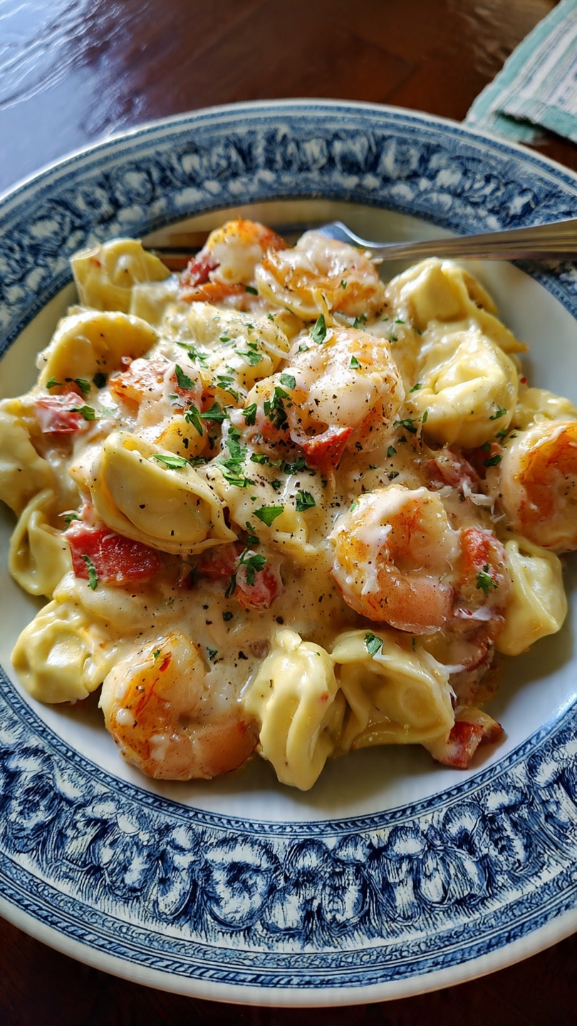 Cheese Tortellini Shrimp Alfredo