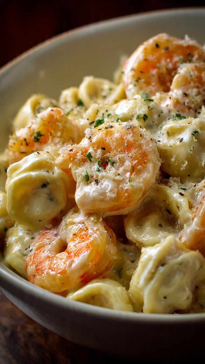 Cheese Tortellini Shrimp Alfredo