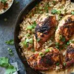 High Protein Creamy Cajun Chicken with Garlic Rice