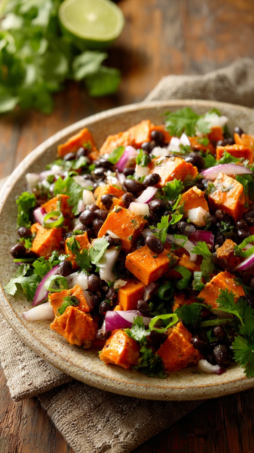 Roasted Sweet Potato Black Bean Salad