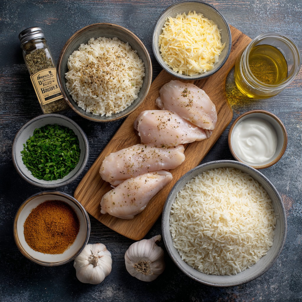 High Protein Creamy Cajun Chicken with Garlic Rice