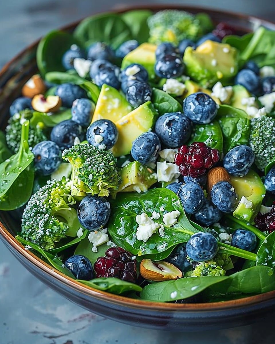 Blueberry Broccoli Spinach Salad