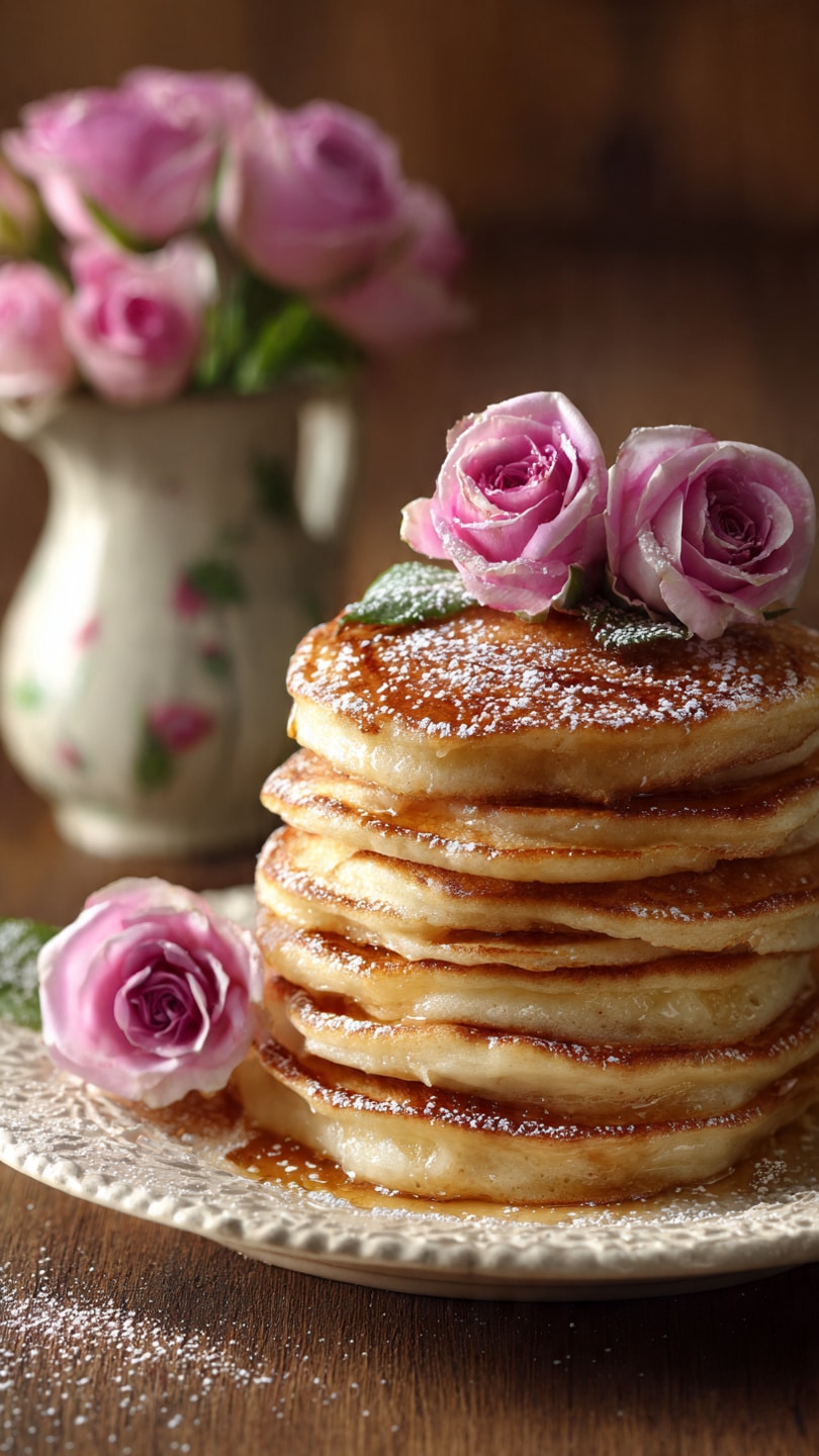 Fluffy Rose Water Pancakes