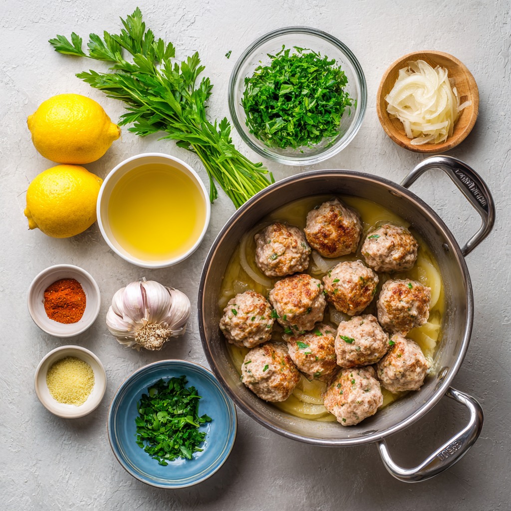 Greek Meatballs in Lemon Sauce