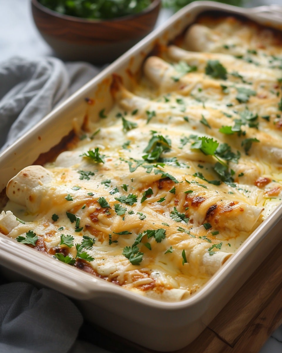 Creamy White Chicken Enchiladas