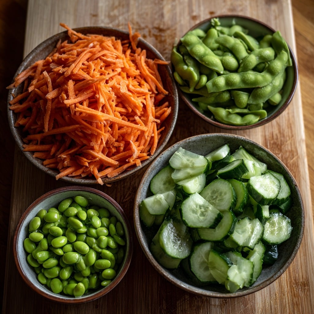 Edamame, Carrot and Cucumber Salad