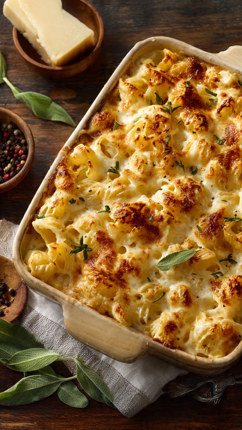 Cottage Cheese Alfredo Pasta Bake