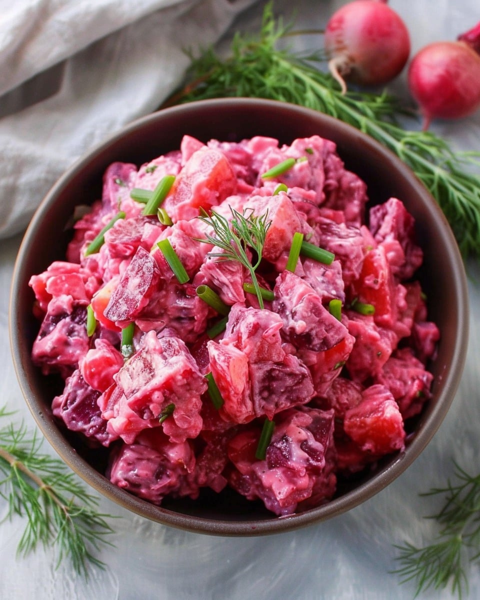 Authentic Russian Beet Potato Salad