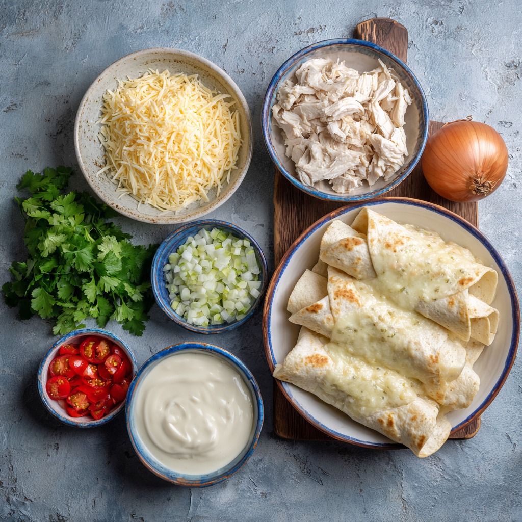 Creamy White Chicken Enchiladas