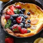 Lemon Dutch Baby with Strawberries & Blueberries