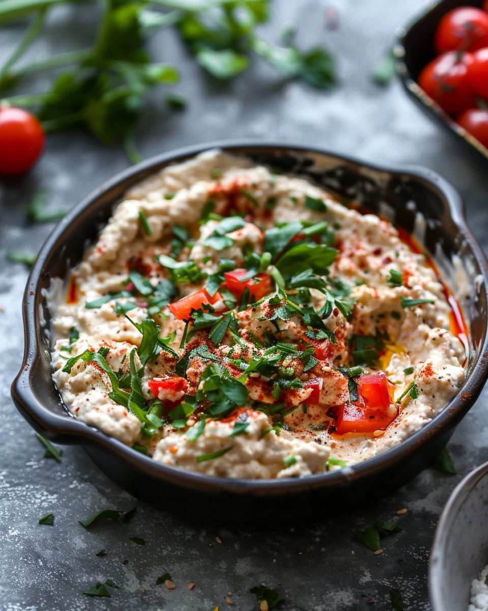 High Protein Cottage Cheese Giardiniera Dip