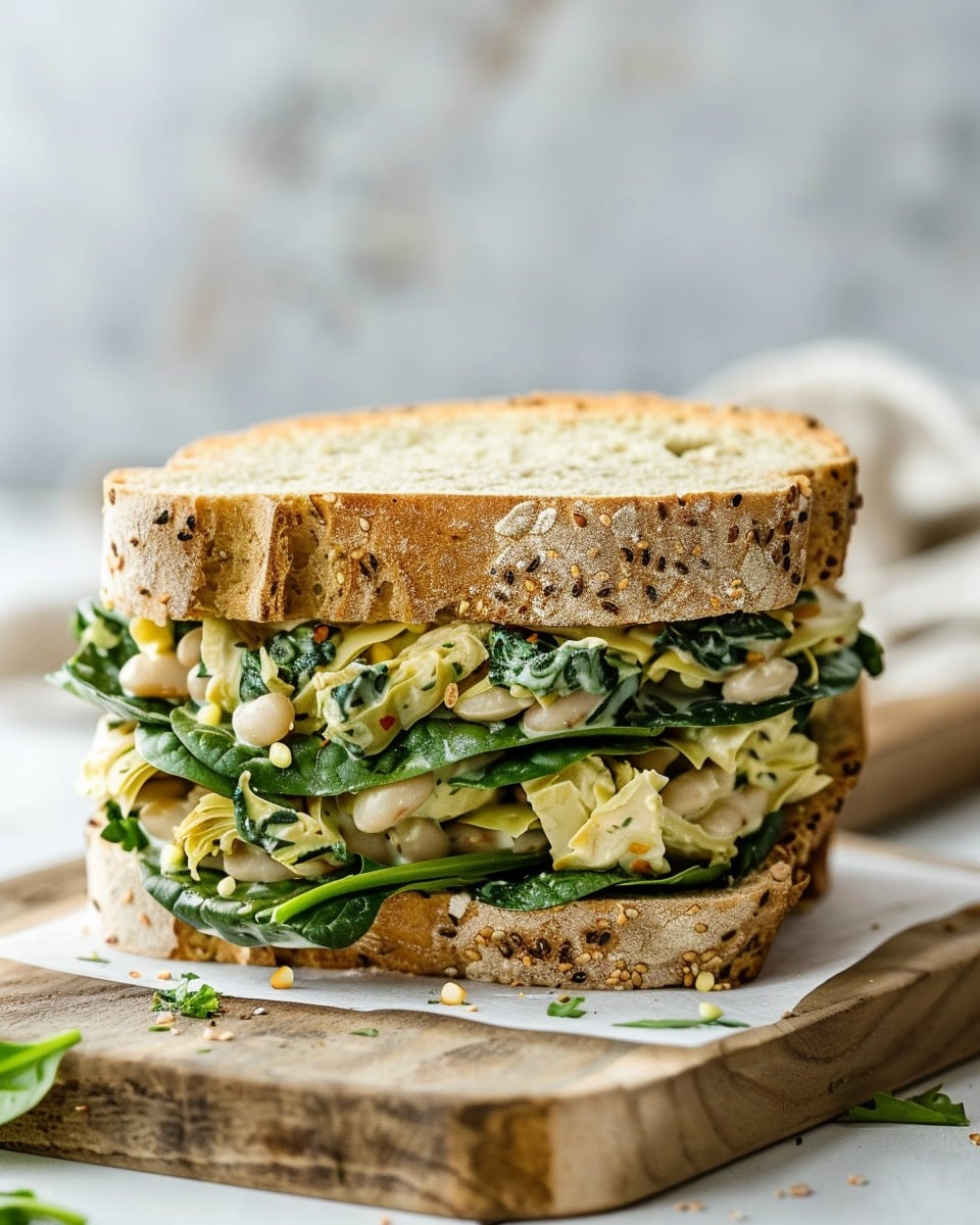 Spinach Artichoke White Bean Sandwich