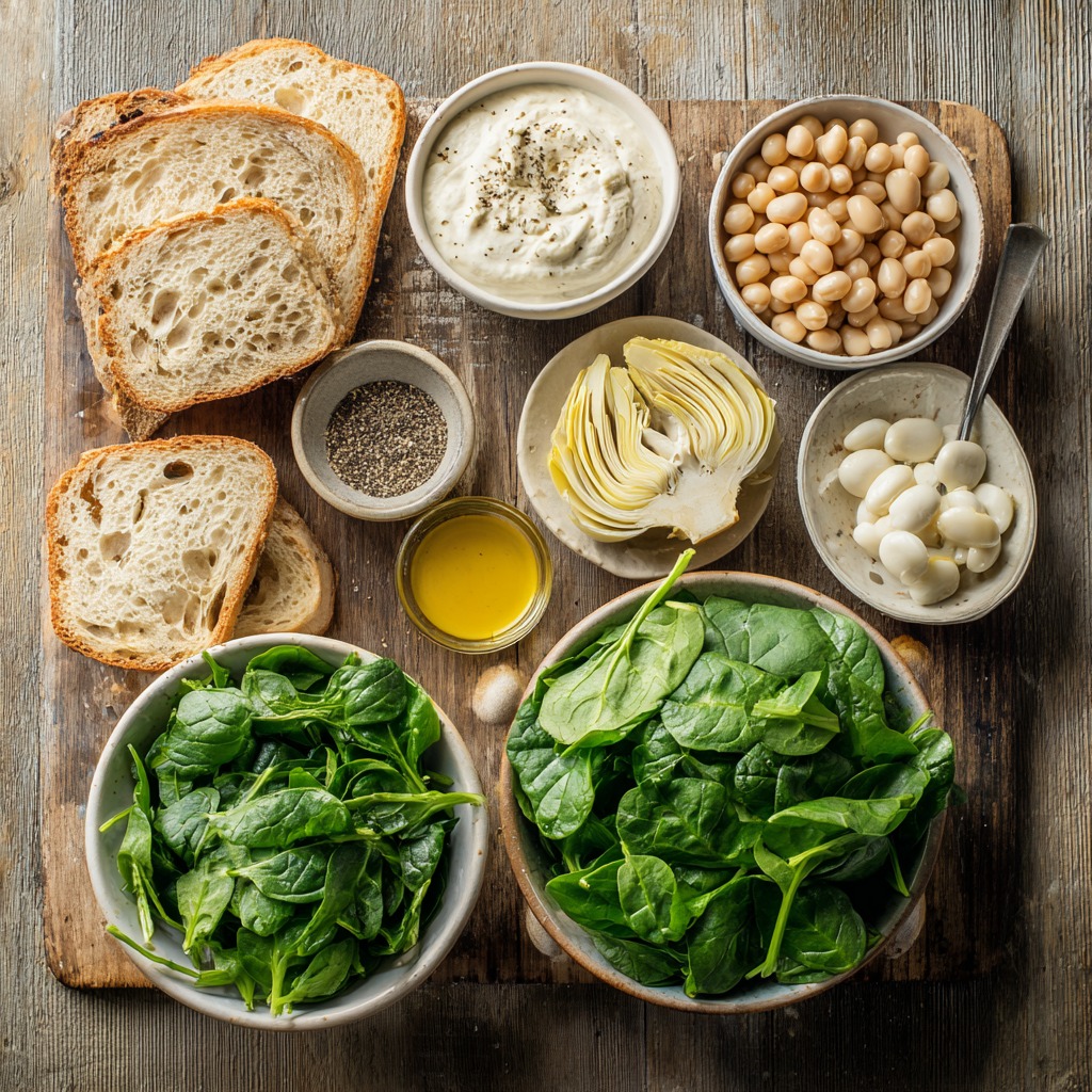 Spinach Artichoke White Bean Sandwich
