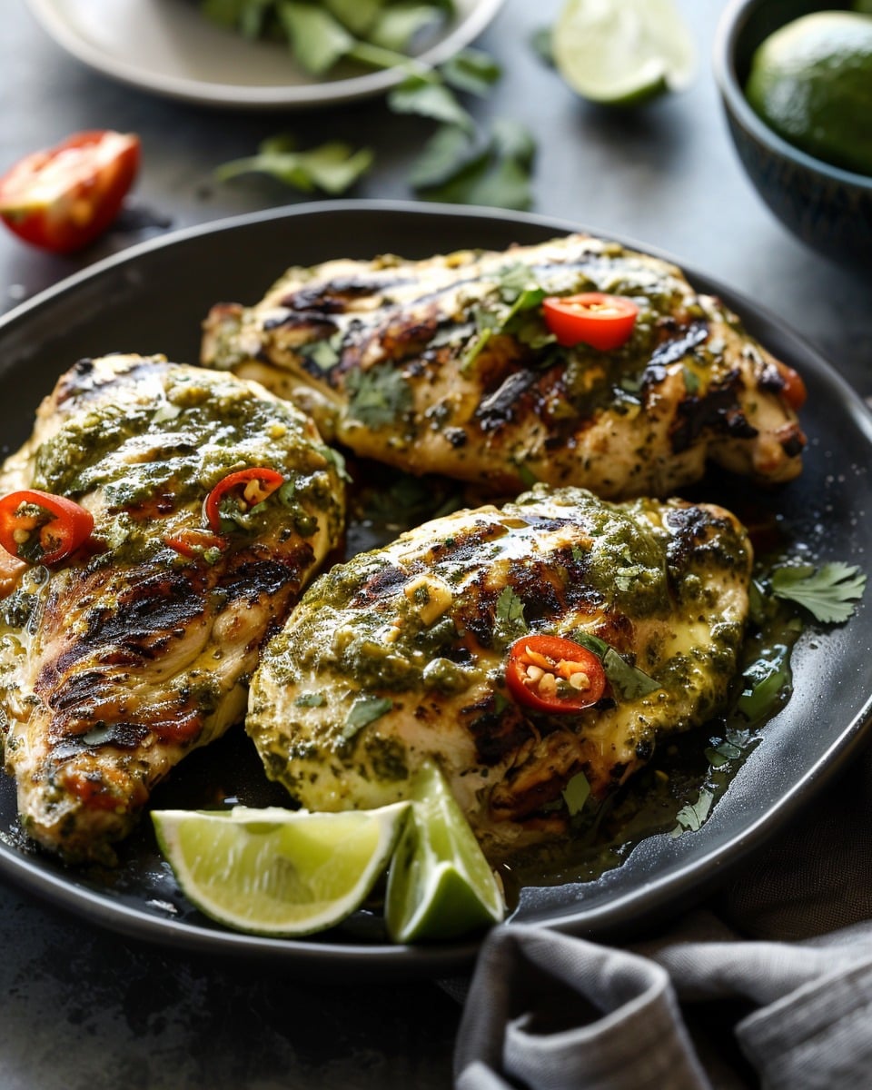 Grilled Salsa Verde Pepper Jack Chicken