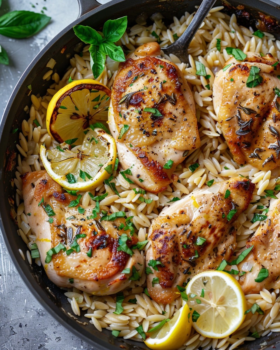 Lemon-Feta Chicken and Orzo