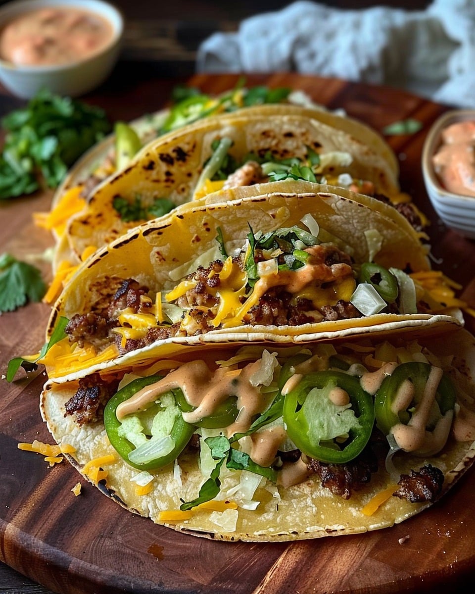 Sourdough Smash Burger Tacos with Sharp Cheddar