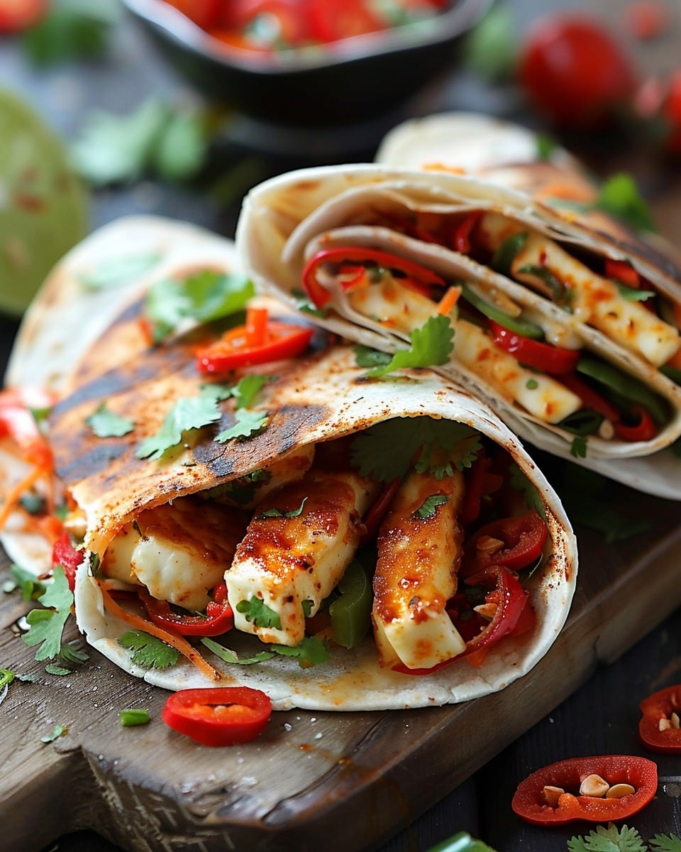 Sweet Chili Halloumi Wraps