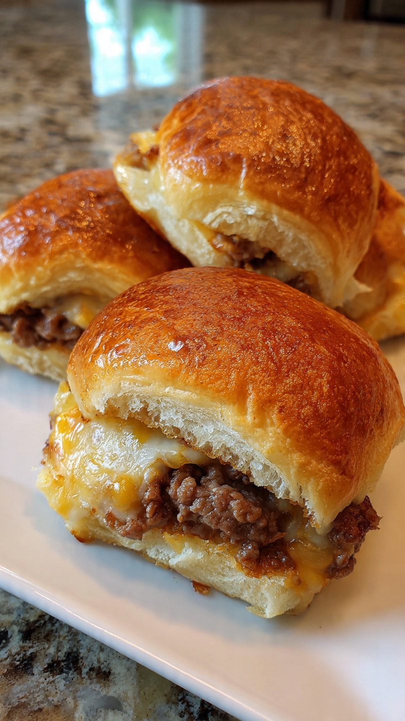 Garlic Butter Beef Cheeseburger Rollups