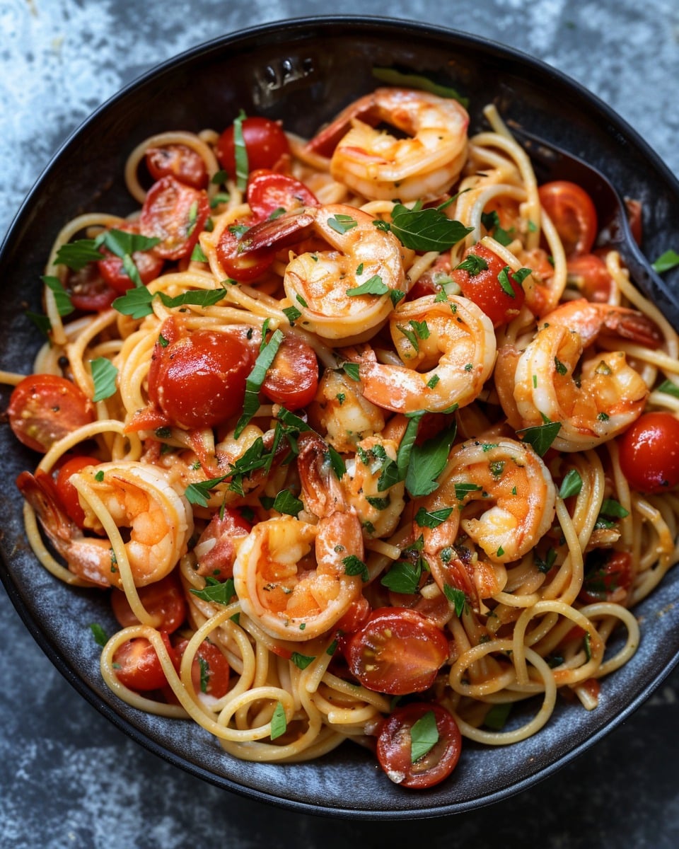 Creamy Lobster and Shrimp Spaghetti with Fresh Tomatoes