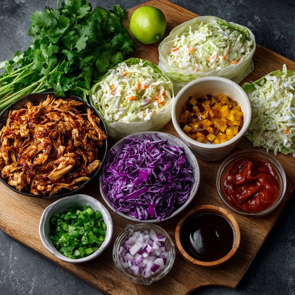 BBQ Chicken Coleslaw Wraps