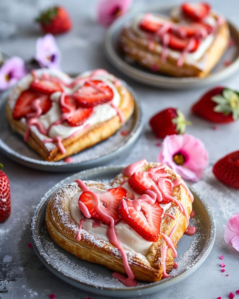 Delicious Strawberry Cream Cheese Heart Danishes