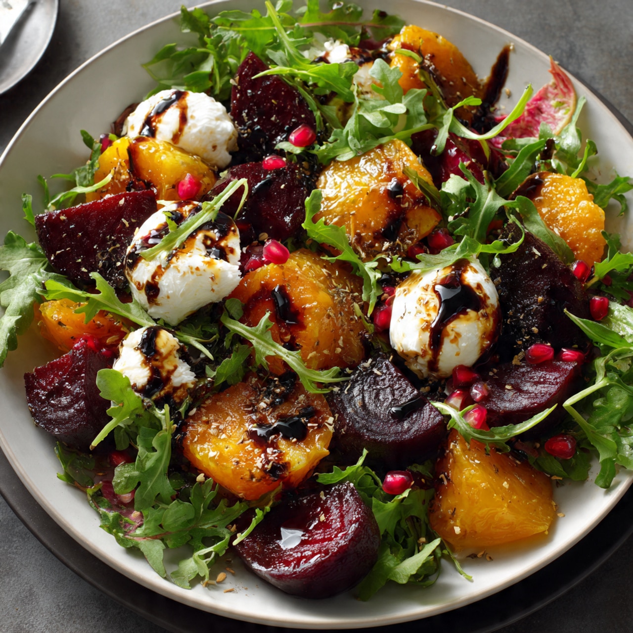 Roasted Beet and Burrata Salad with Balsamic Glaze