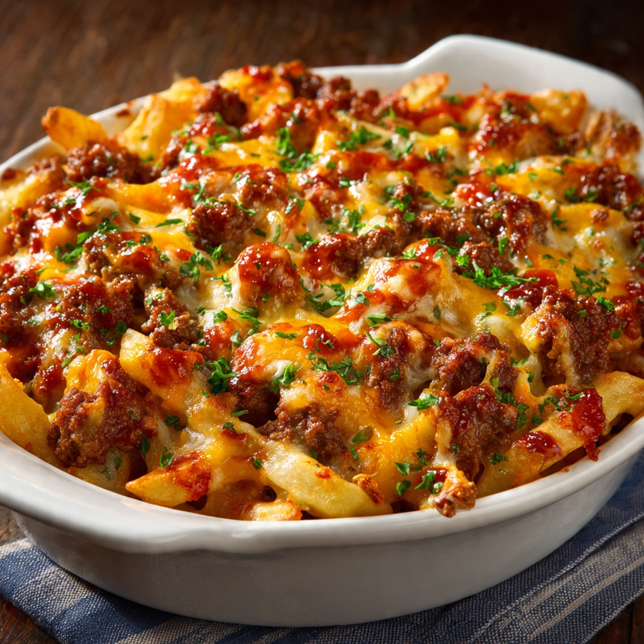 Best Cheeseburger French Fry Casserole