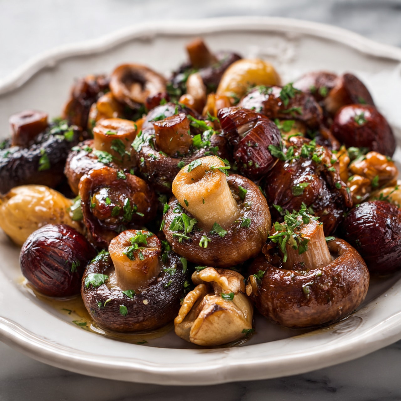 Madeira Mushrooms with Roasted Chestnuts