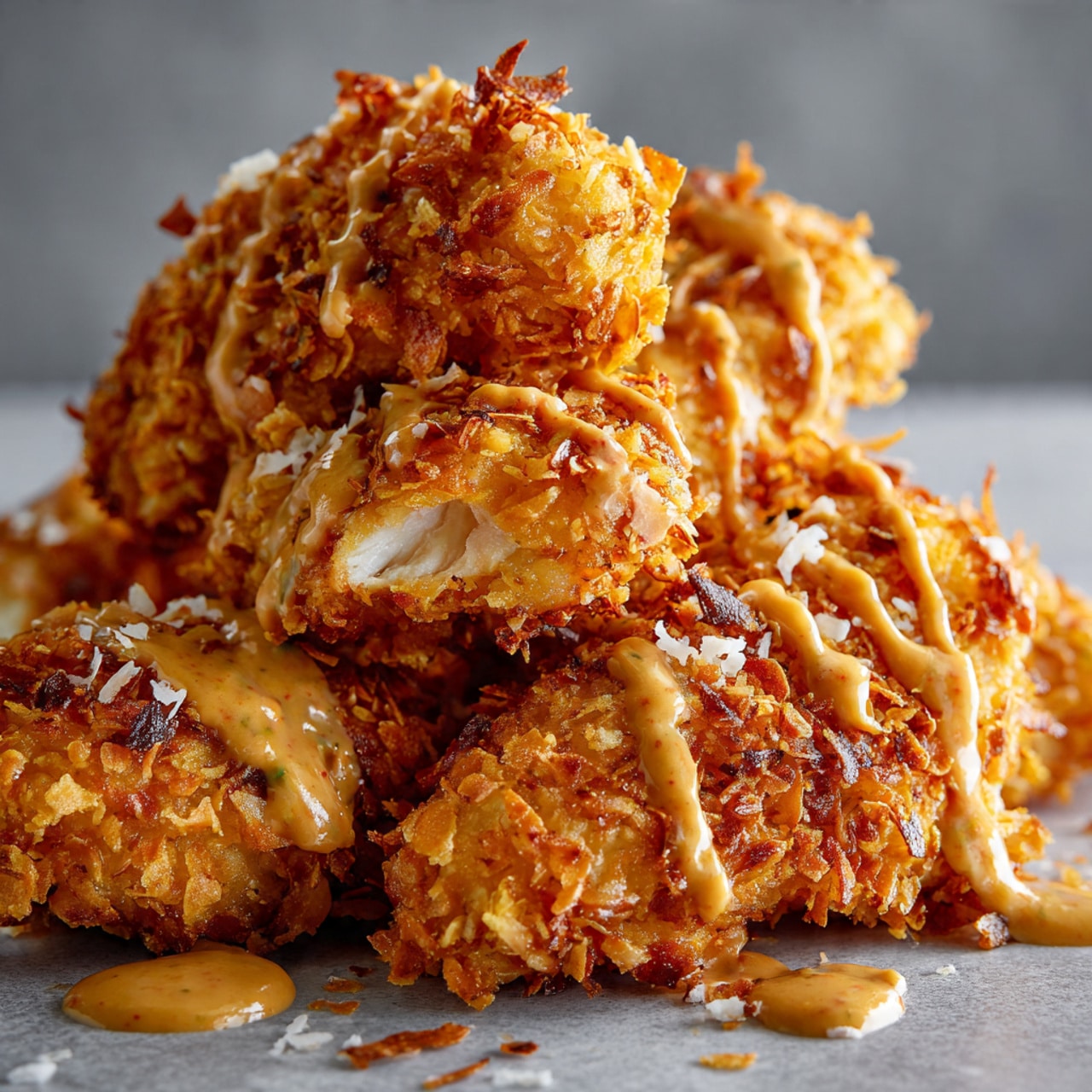Crispy Coconut Cornflake Chicken with Bang Bang Sauce