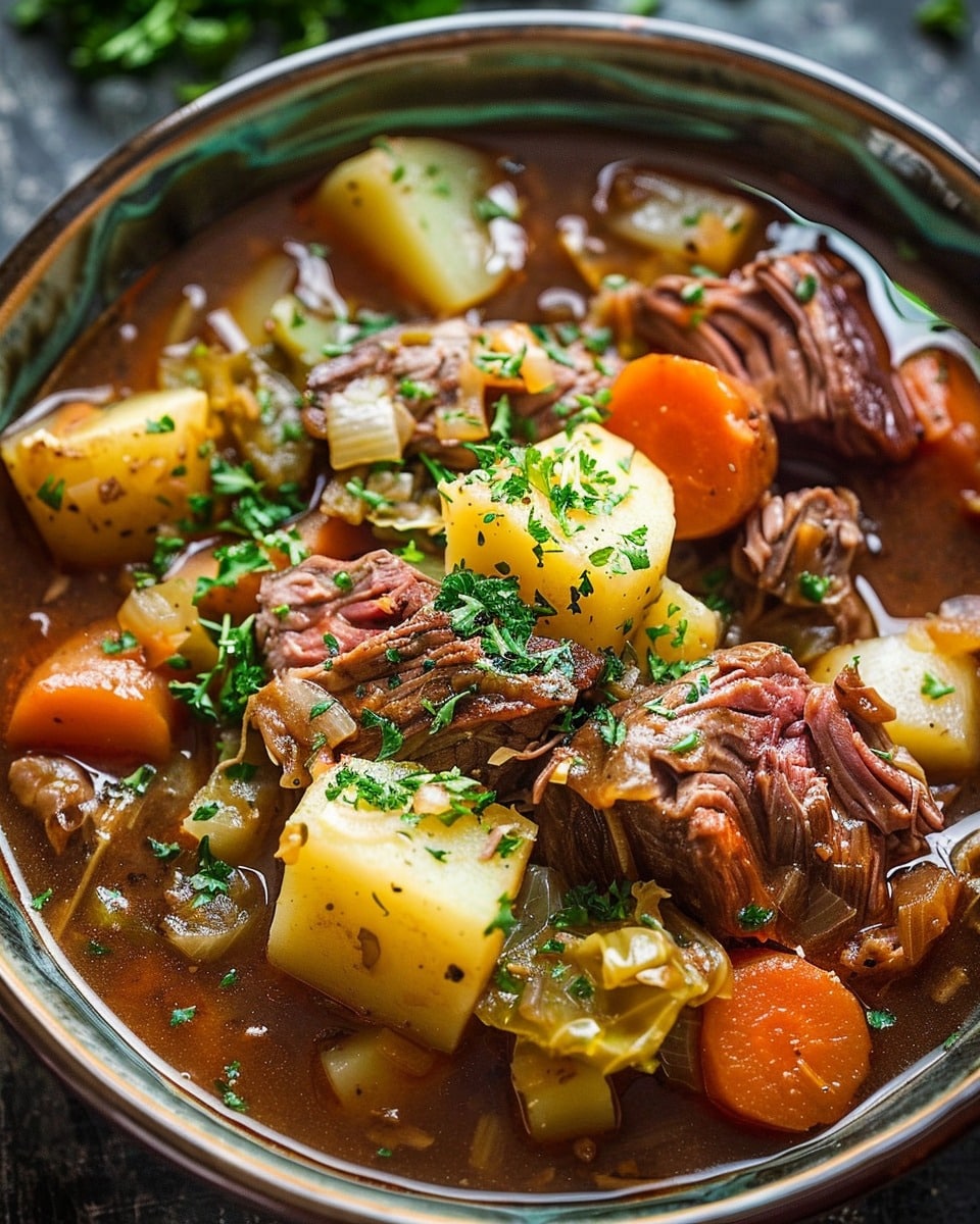 Easy Slow Cooker Beef, Potato & Cabbage Dinner