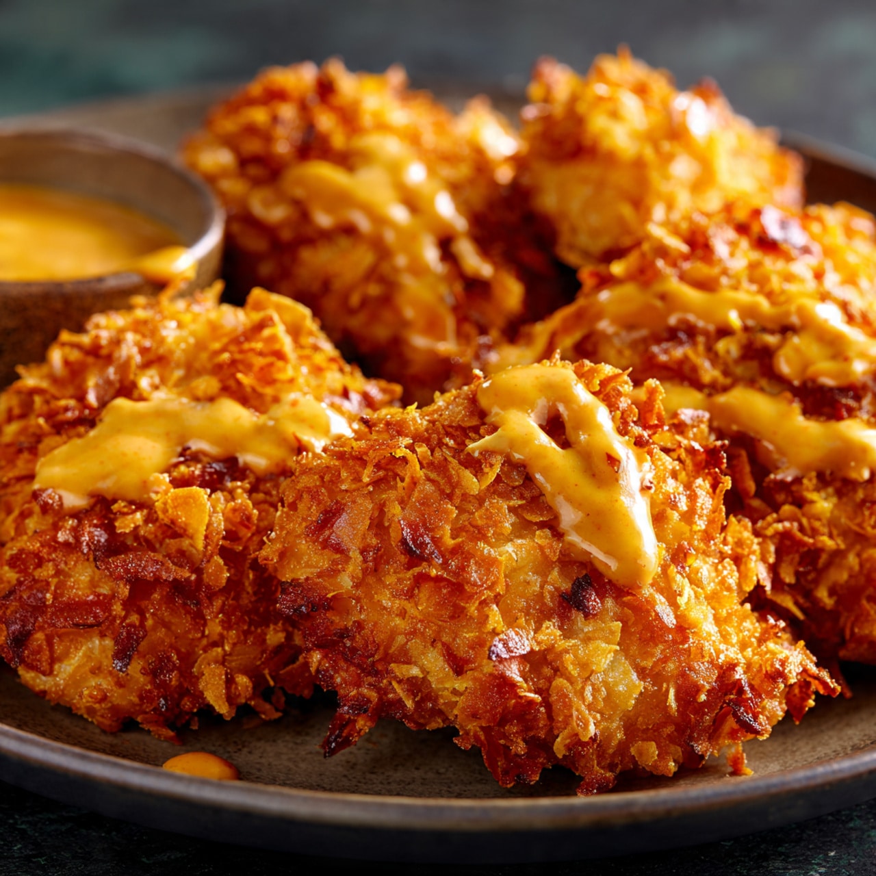 Crispy Coconut Cornflake Chicken with Bang Bang Sauce