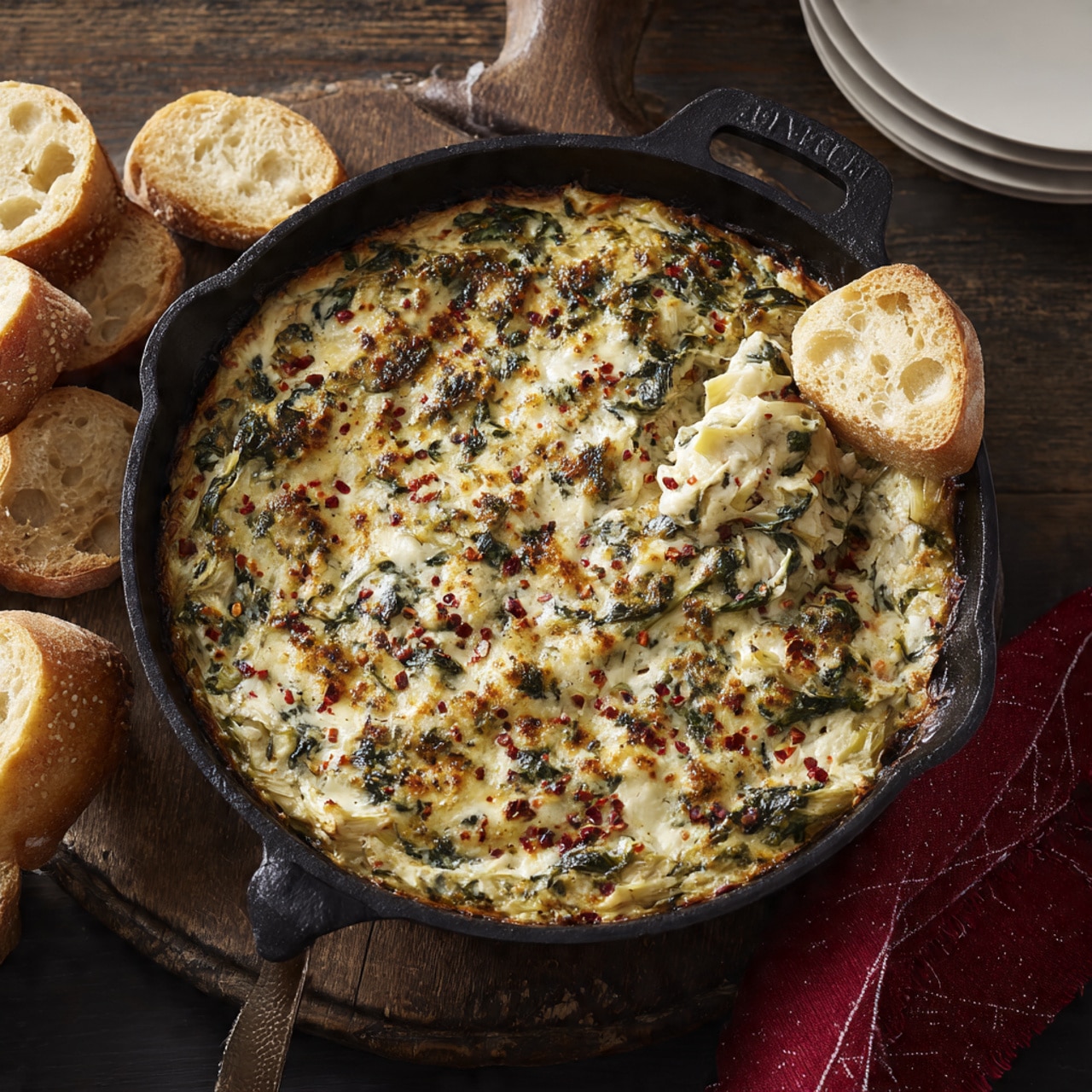 Skillet Spinach Artichoke Dip