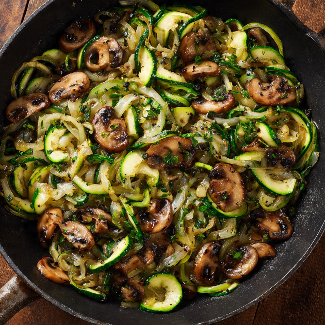 Sauteed Zucchini Mushrooms And Onions