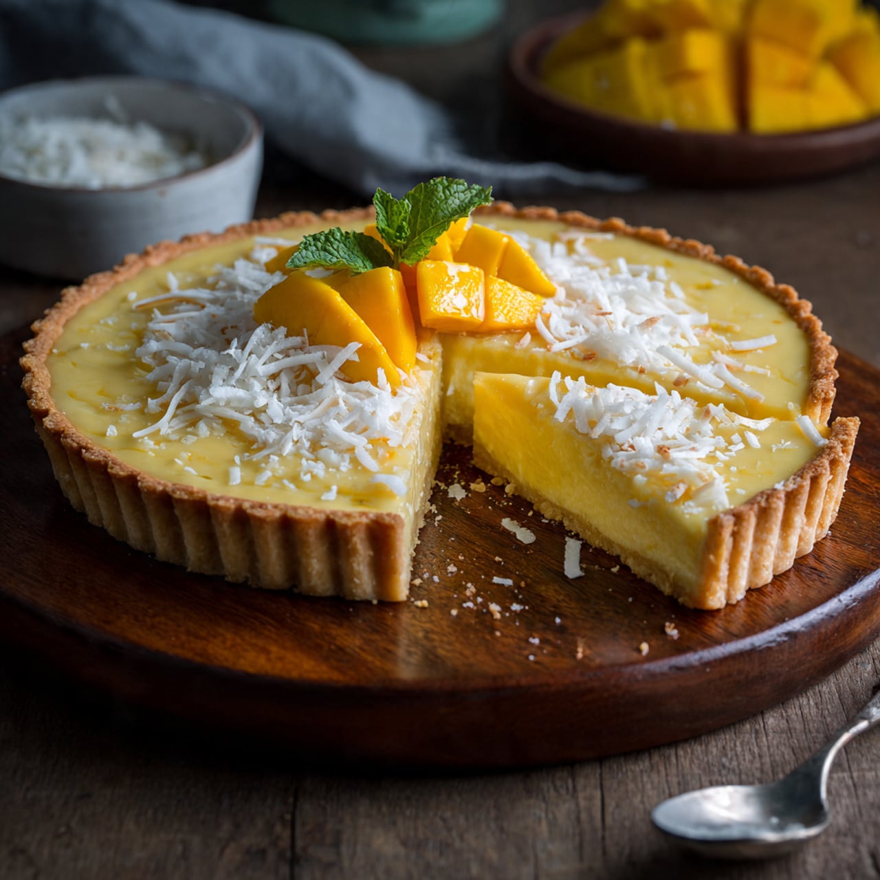 Coconut Cream Mango Tart