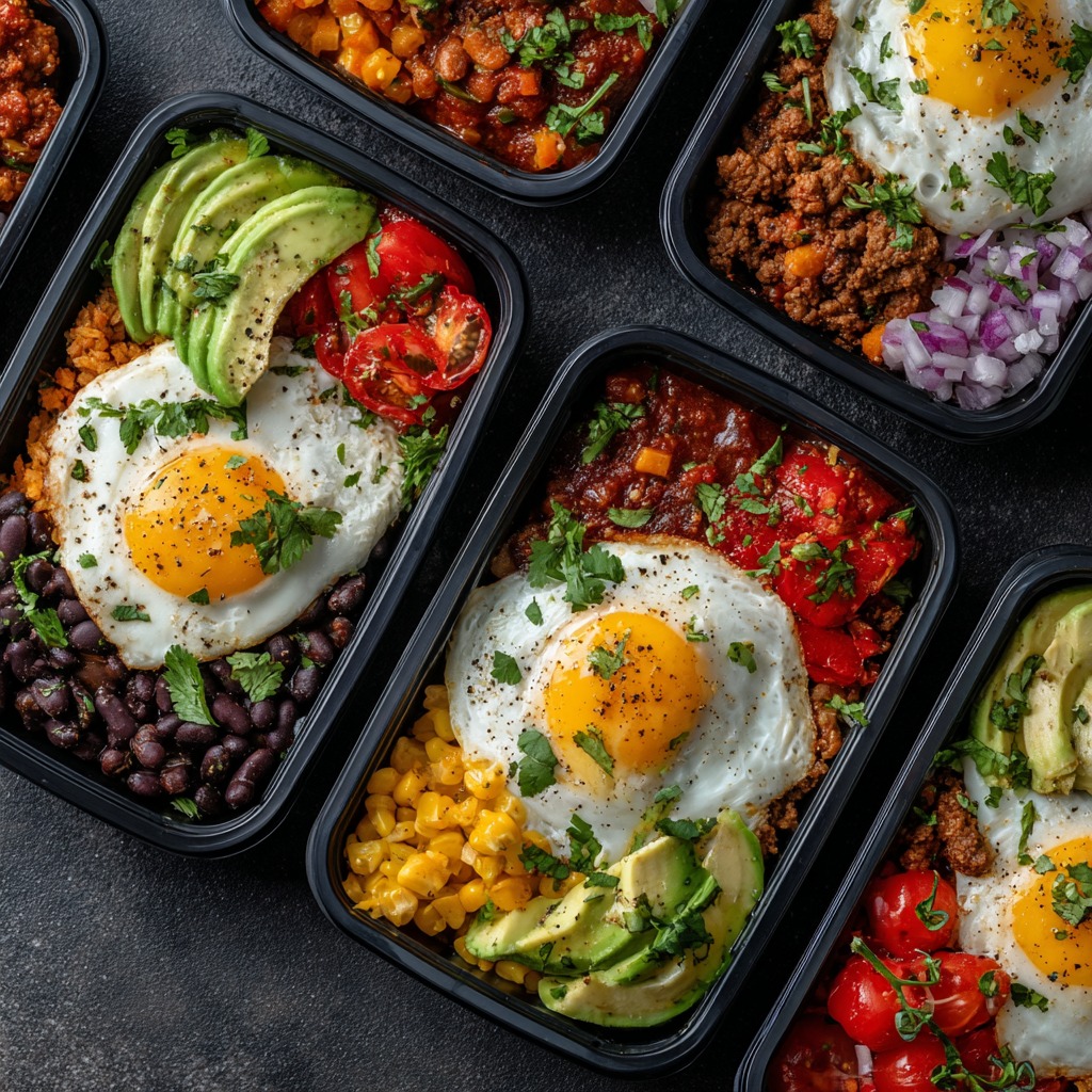 Meal Prep Tex‑Mex Breakfast Bowls (42g Protein)