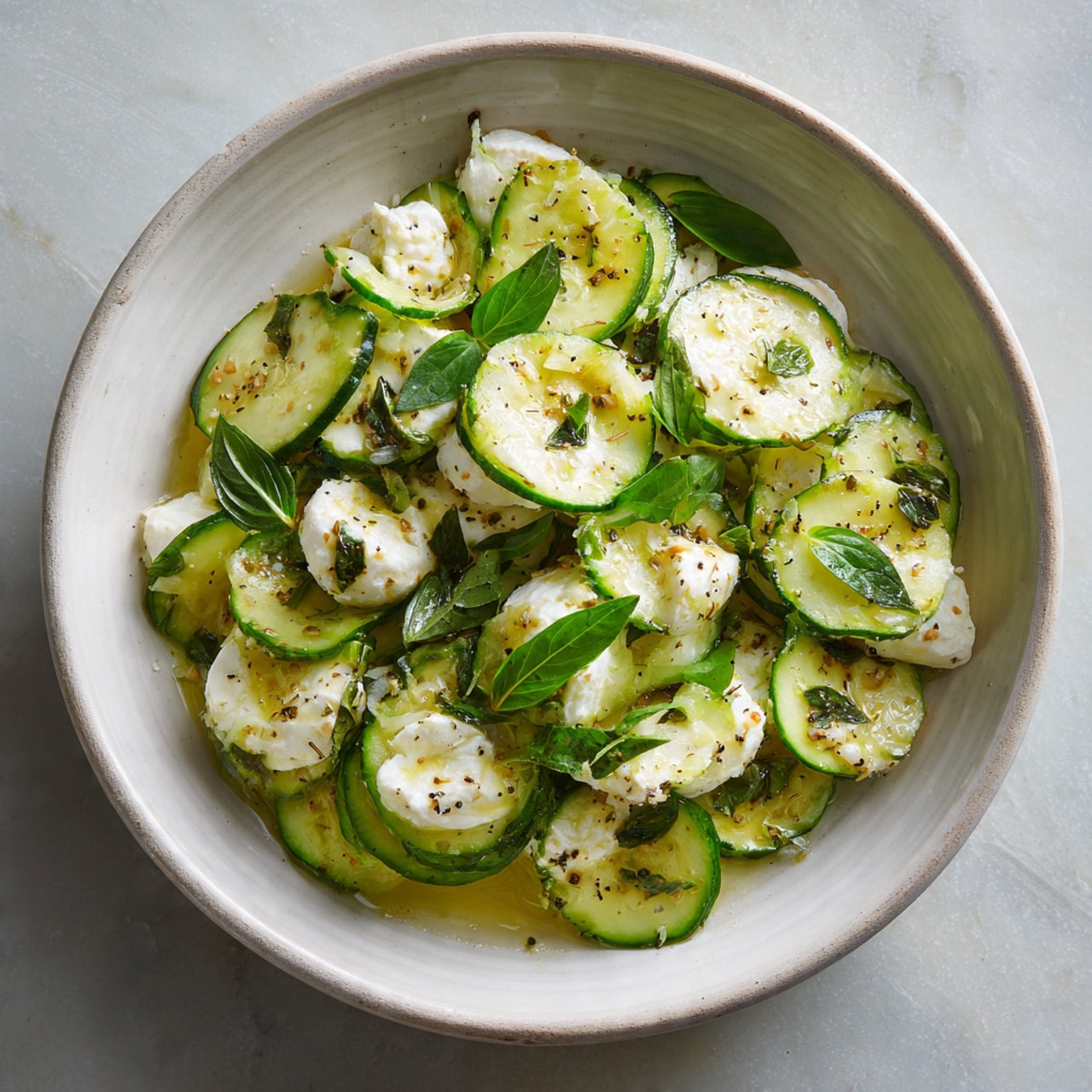 Quick Cucumber Mozzarella Salad