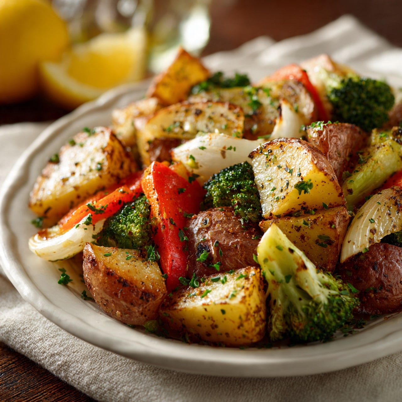 Garlic Herb Roasted Potatoes and Veggies