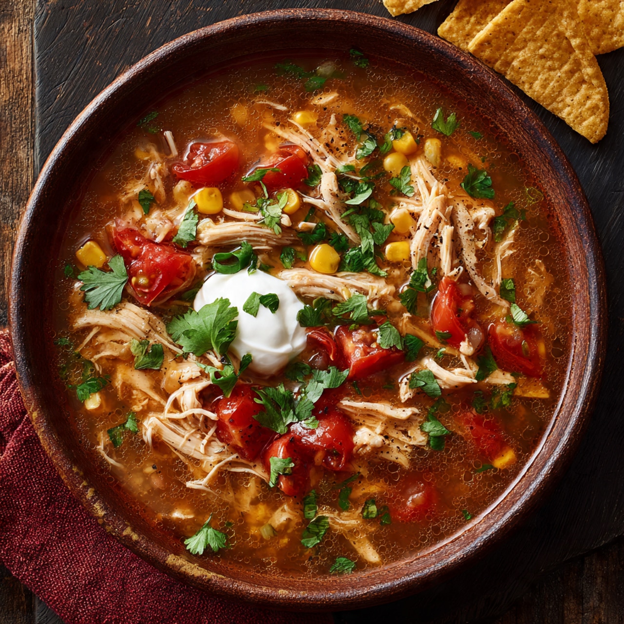 Slow Cooker Chicken Tortilla Soup