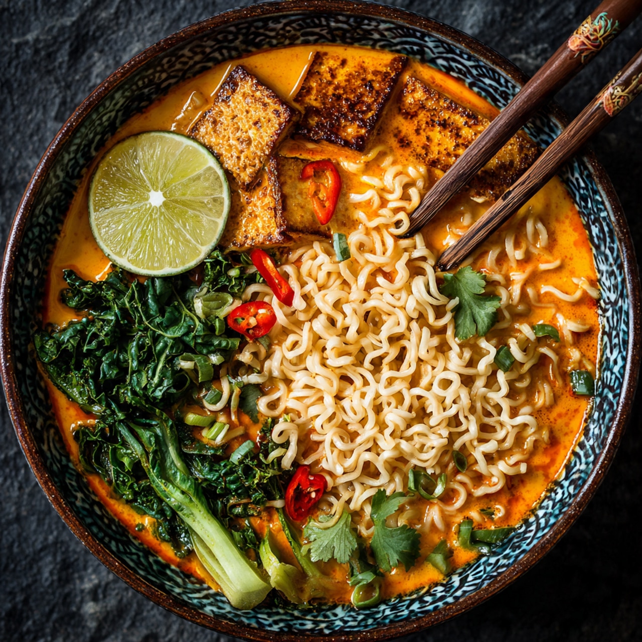 Easy Vegan Thai Red Curry Ramen