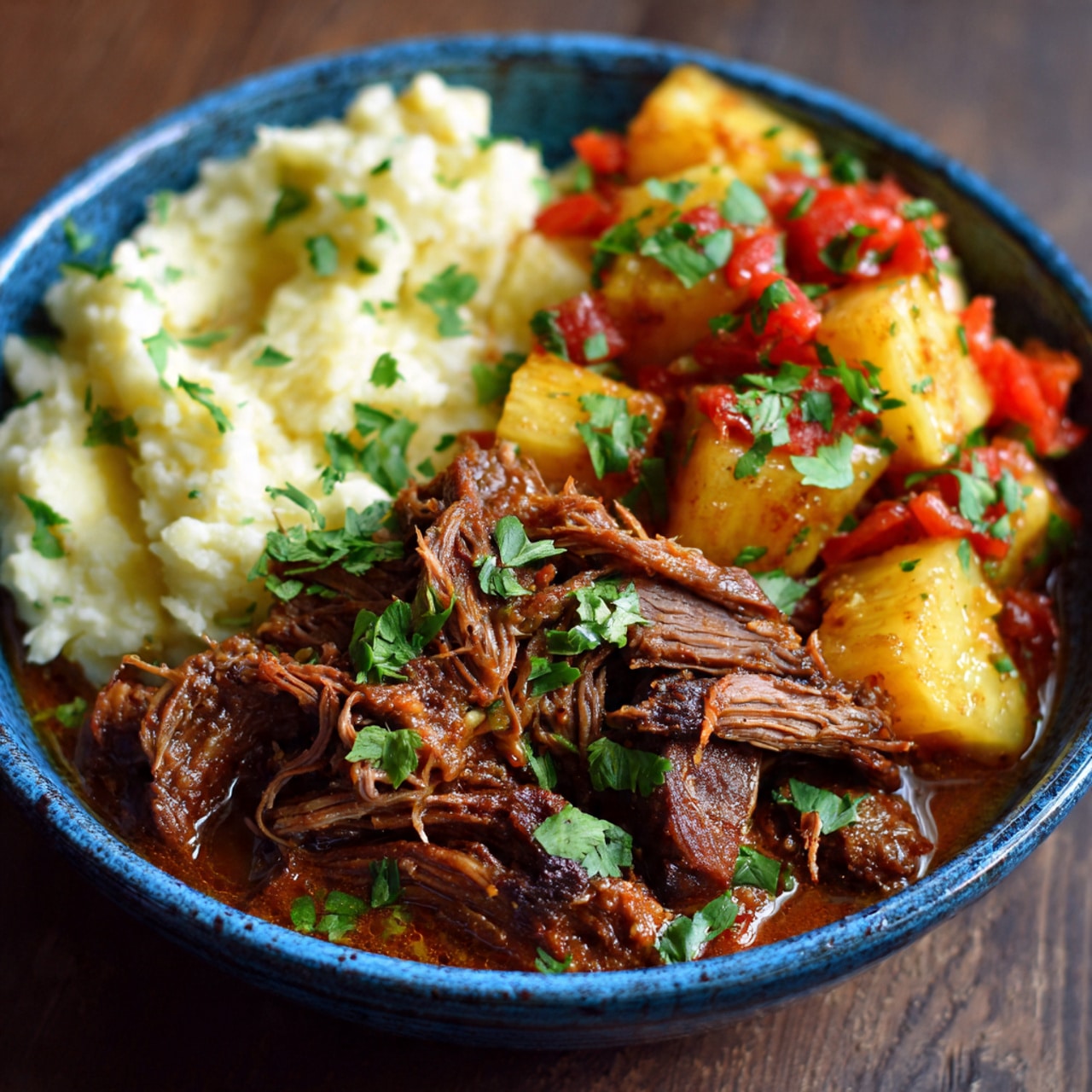 Crockpot Chipotle Pineapple Pot Roast Bowl