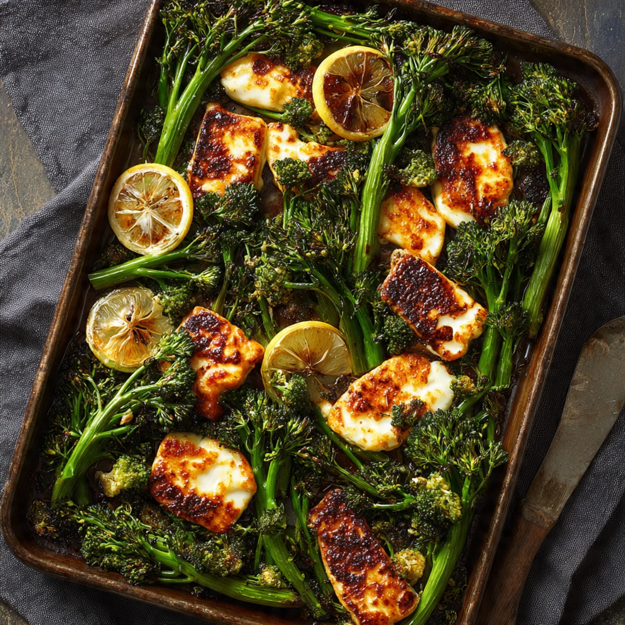 Sheet-Pan Roasted Halloumi & Broccolini