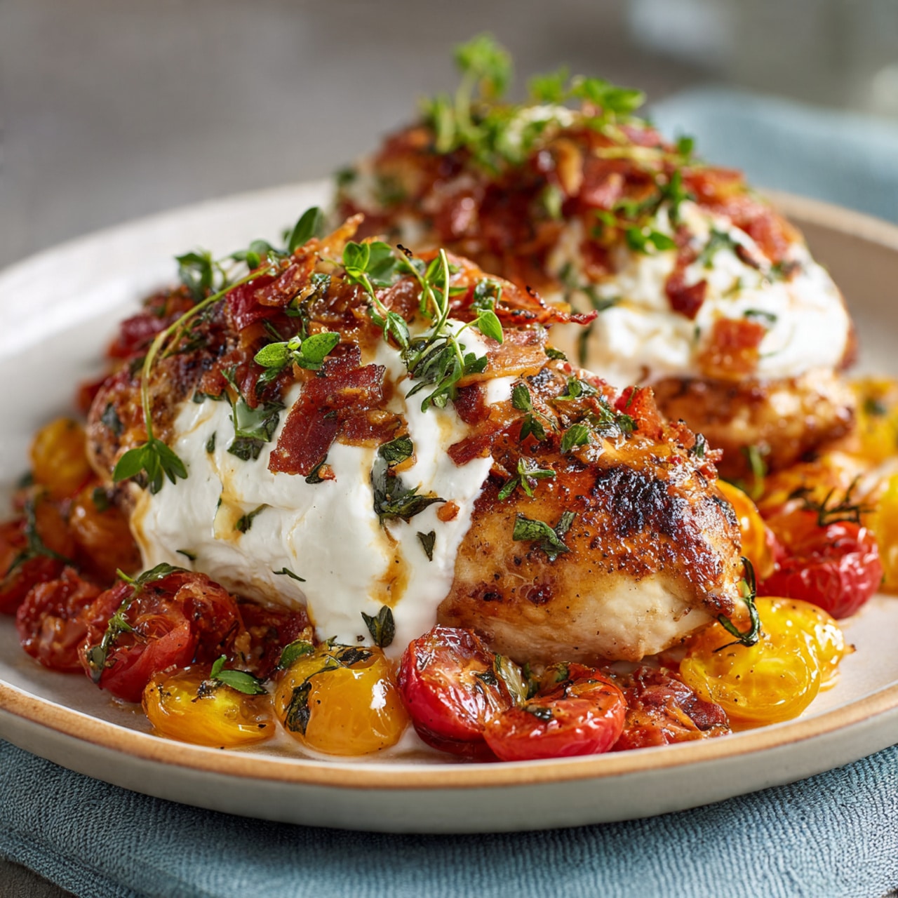 Tomato Burrata Stuffed Chicken
