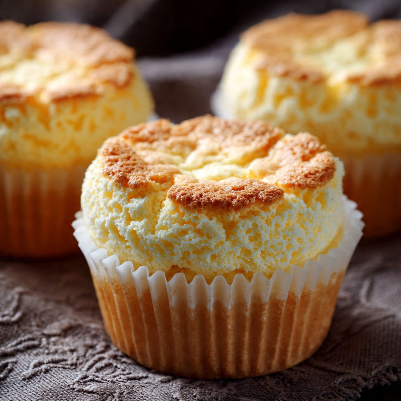 Fluffy Japanese Cotton Cheesecake Cupcakes