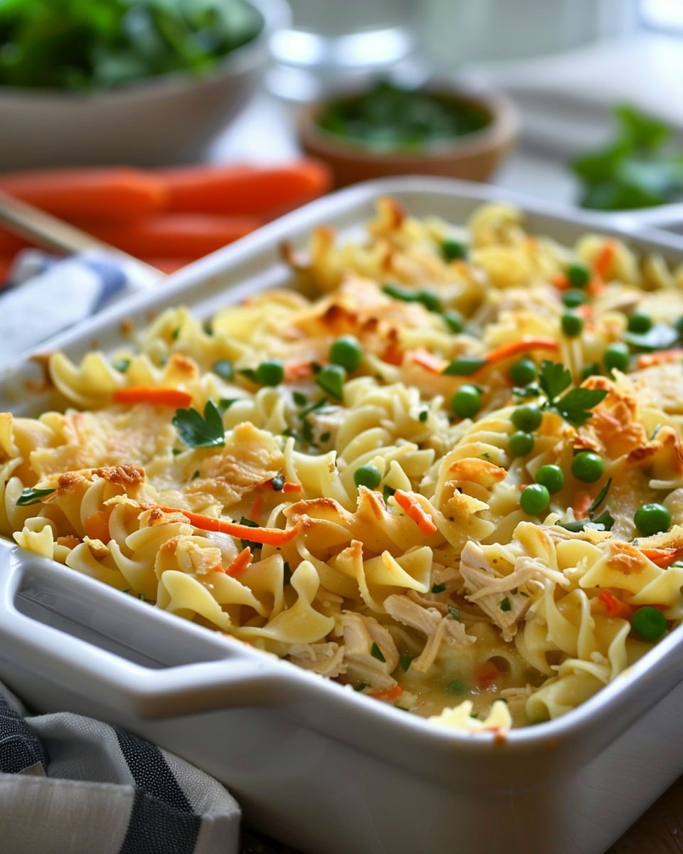 Noodle Chicken Pot Pie Casserole