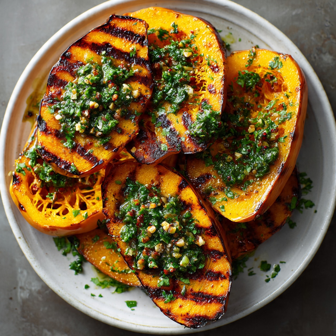 Grilled Butternut Squash with Chimichurri