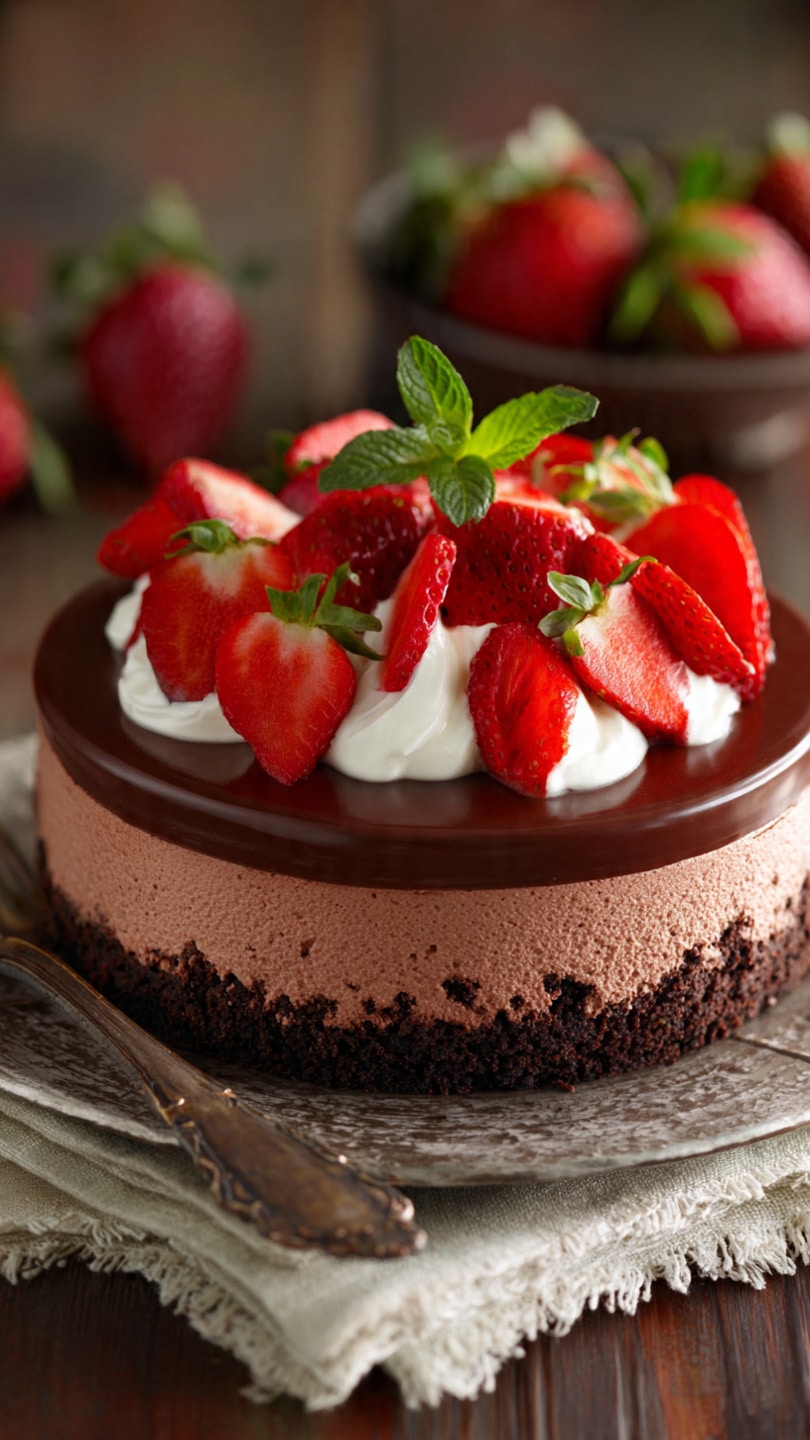 Strawberry Chocolate Mousse Cake